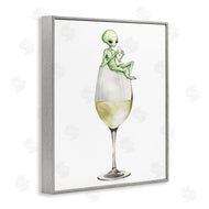Stupell Studio | Alien Perched on Champagne Glass