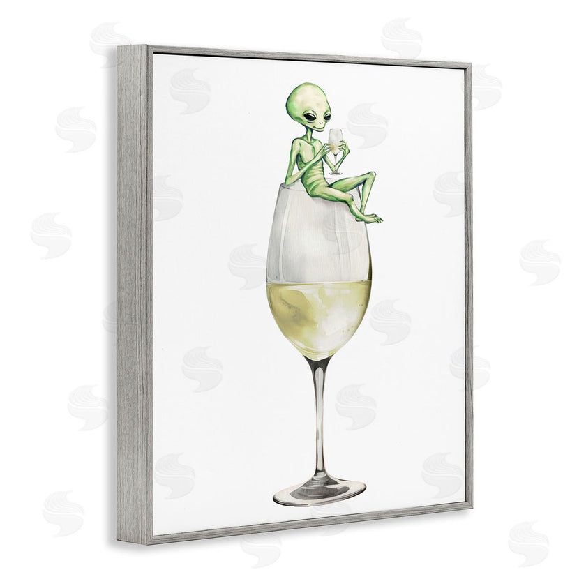 Stupell Studio | Alien Perched on Champagne Glass