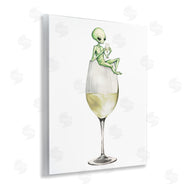 Stupell Studio | Alien Perched on Champagne Glass