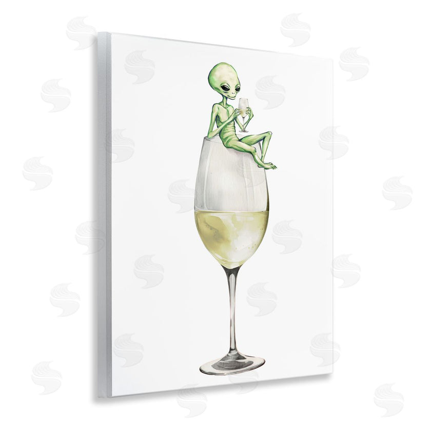 Stupell Studio | Alien Perched on Champagne Glass