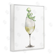 Stupell Studio | Alien Perched on Champagne Glass