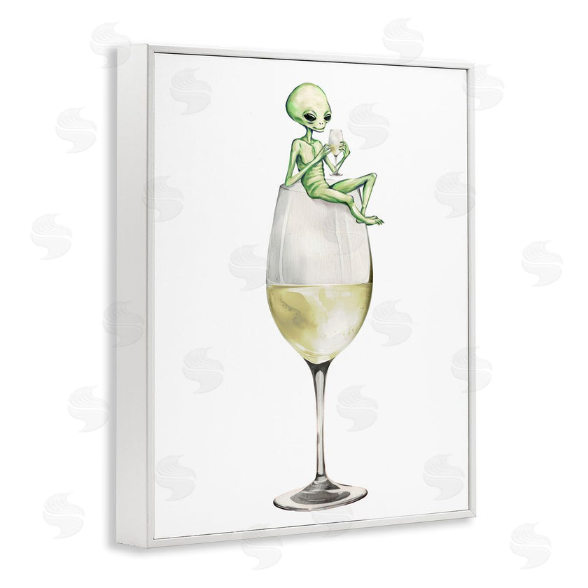 Stupell Studio | Alien Perched on Champagne Glass