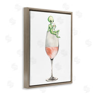 Stupell Studio | Lounging Alien on Wine Glass