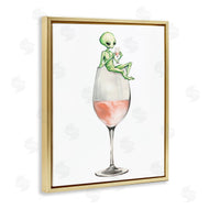 Stupell Studio | Lounging Alien on Wine Glass