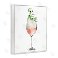 Stupell Studio | Lounging Alien on Wine Glass