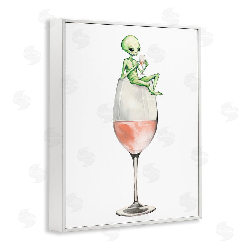 Stupell Studio | Lounging Alien on Wine Glass