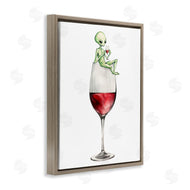Stupell Studio | Alien Perched on Wine Glass