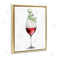 Stupell Studio | Alien Perched on Wine Glass
