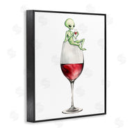 Stupell Studio | Alien Perched on Wine Glass