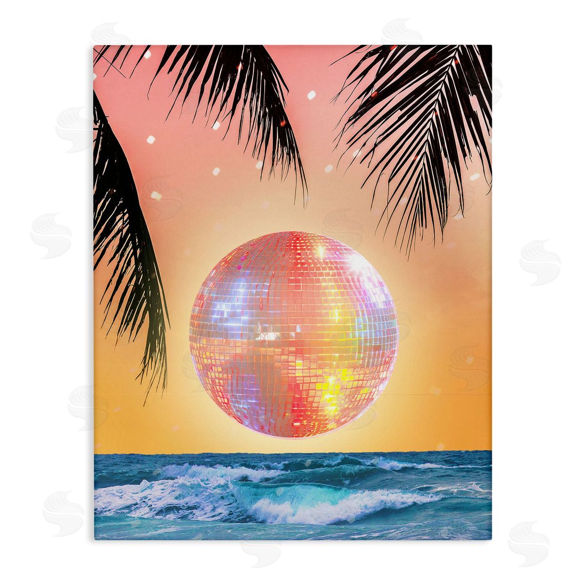Tropical Disco Sunset Canvas Wall Art, Home Decor by Stupell Studio