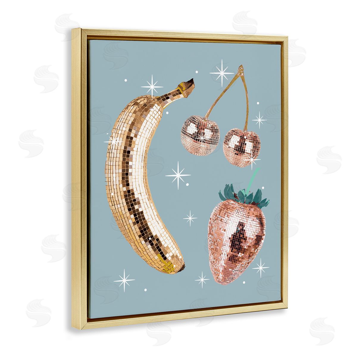 Luminous Glam Fruits Gold Floating Frame Canvas Wall Art, Home Decor by Stupell Studio