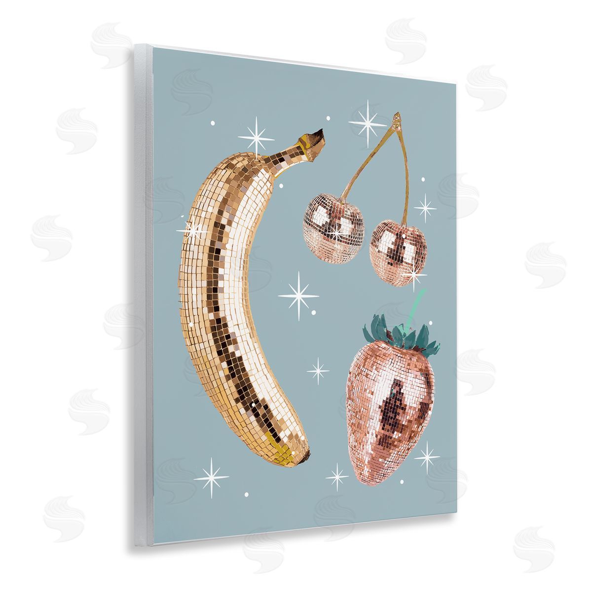 Luminous Glam Fruits Wood Plaque Wall Art, Home Decor by Stupell Studio