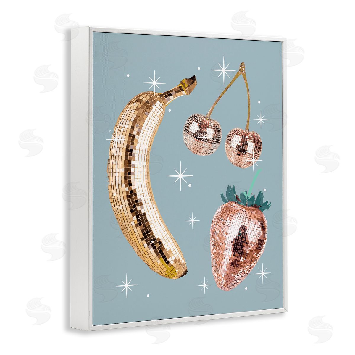 Luminous Glam Fruits White Frame Print Wall Art, Home Decor by Stupell Studio