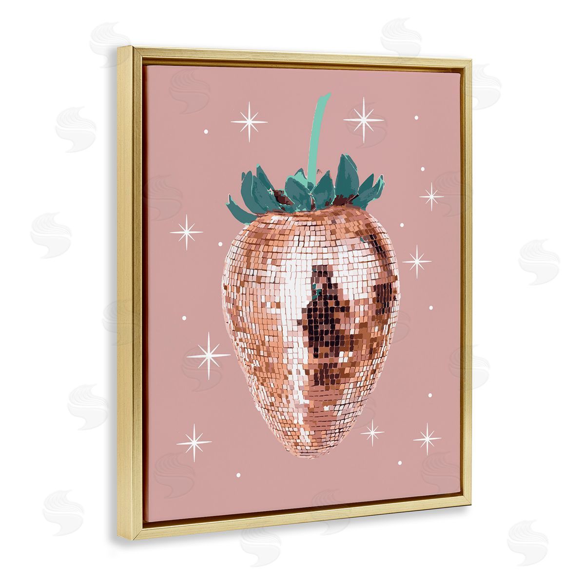 Luminous Glam Strawberry Gold Floating Frame Canvas Wall Art, Home Decor by Stupell Studio