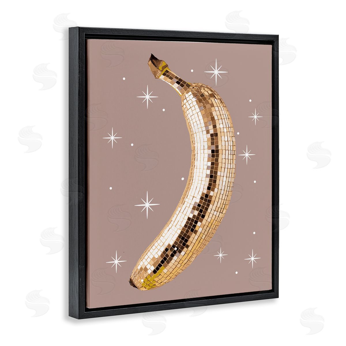 Luminous Glam Banana Black Floating Frame Canvas Wall Art, Home Decor by Stupell Studio