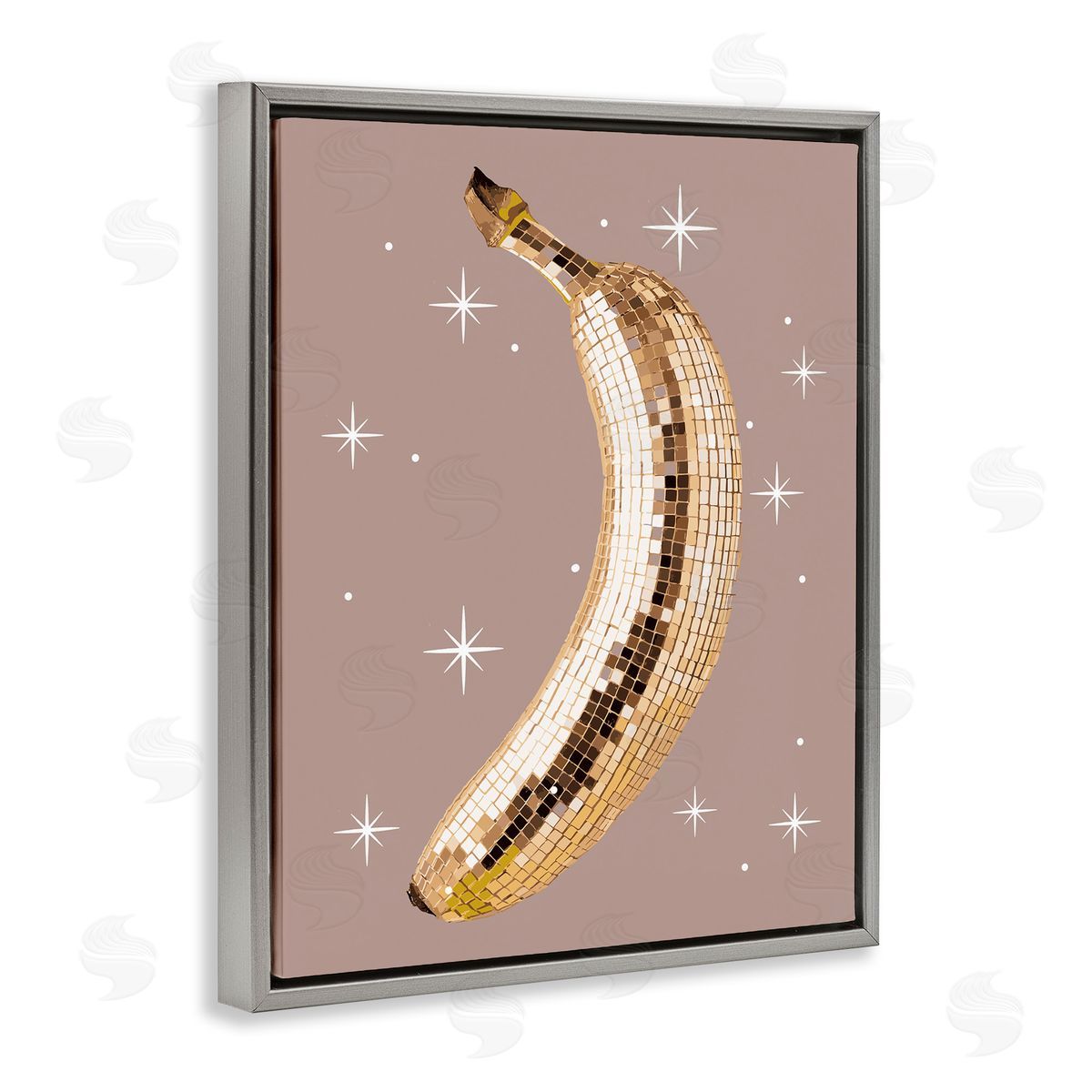 Luminous Glam Banana Grey Floating Frame Canvas Wall Art, Home Decor by Stupell Studio