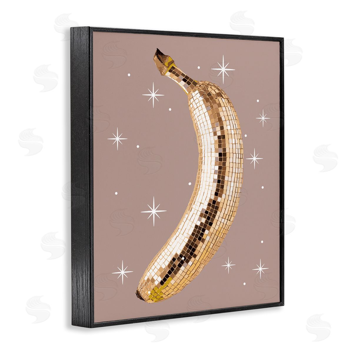 Luminous Glam Banana Black Frame Print Wall Art, Home Decor by Stupell Studio