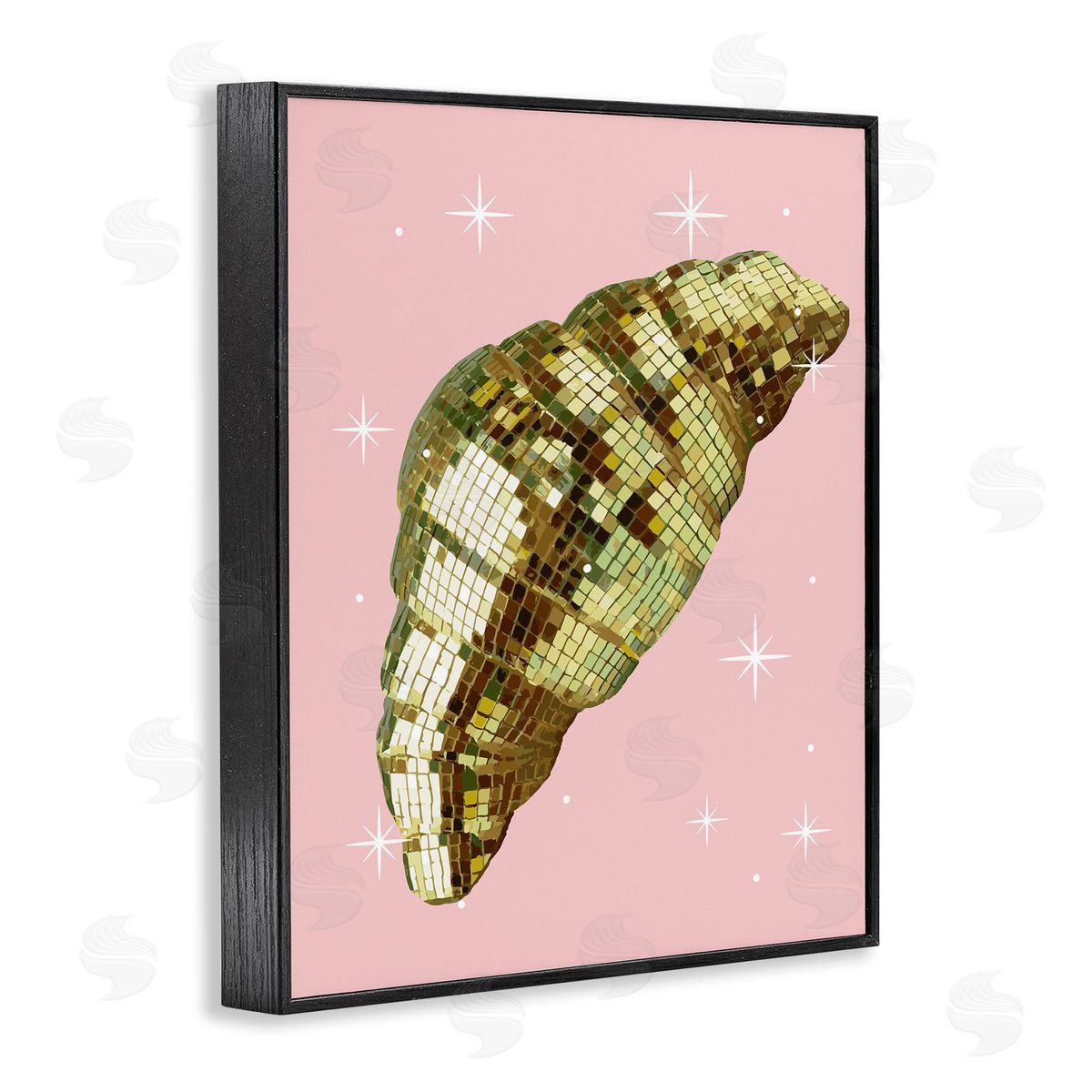 Luminous Disco Croissant Black Frame Print Wall Art, Home Decor by Stupell Studio