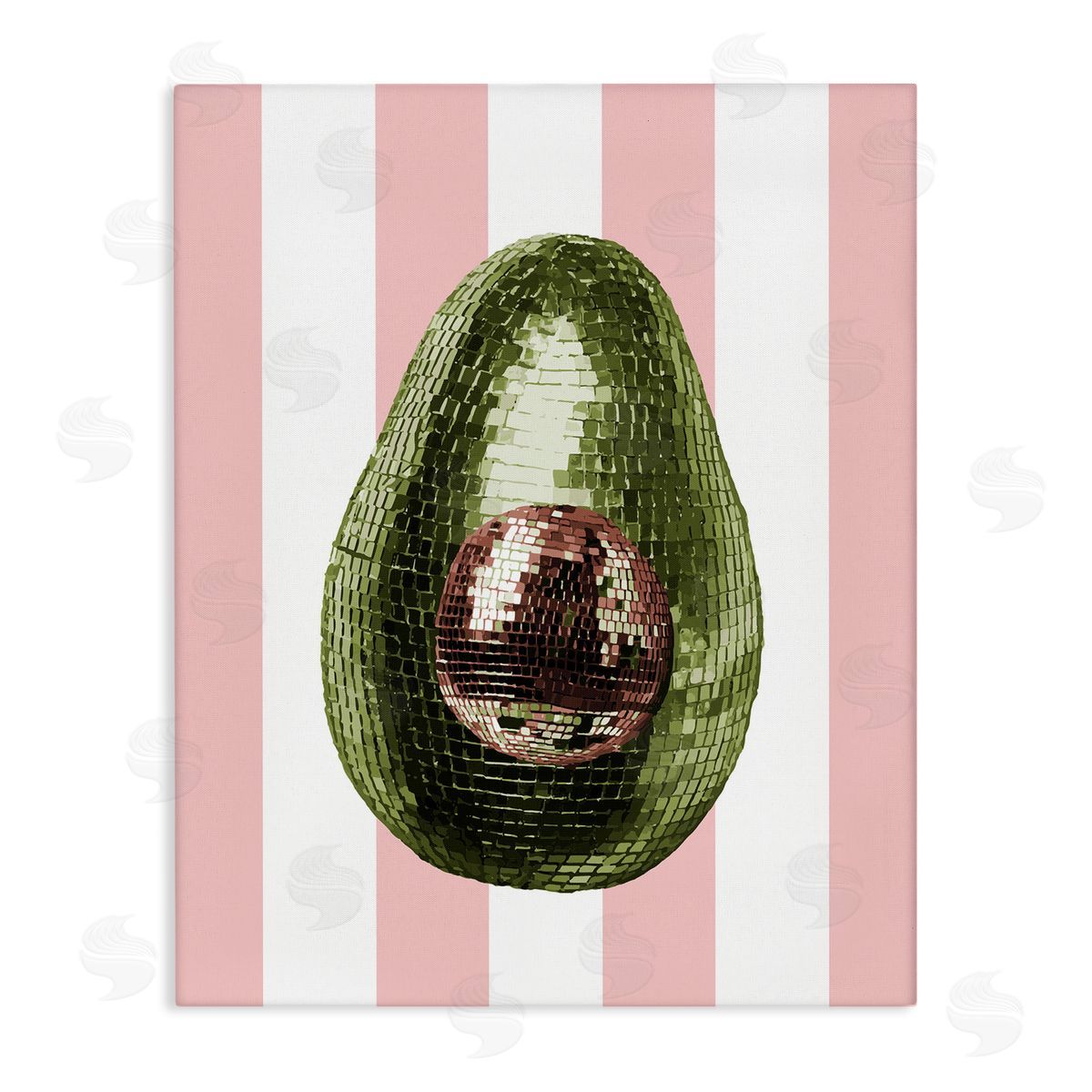 Disco Avocado on Pink Canvas Wall Art, Home Decor by Stupell Studio