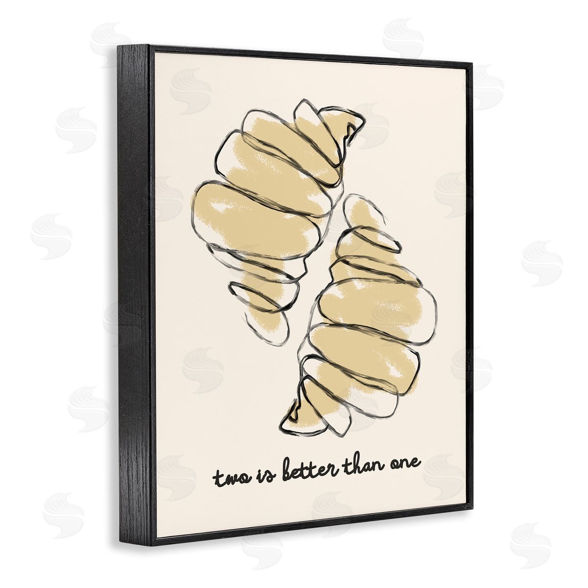 Croissants with French Phrase Black Frame Print Wall Art, Home Decor by Stupell Studio