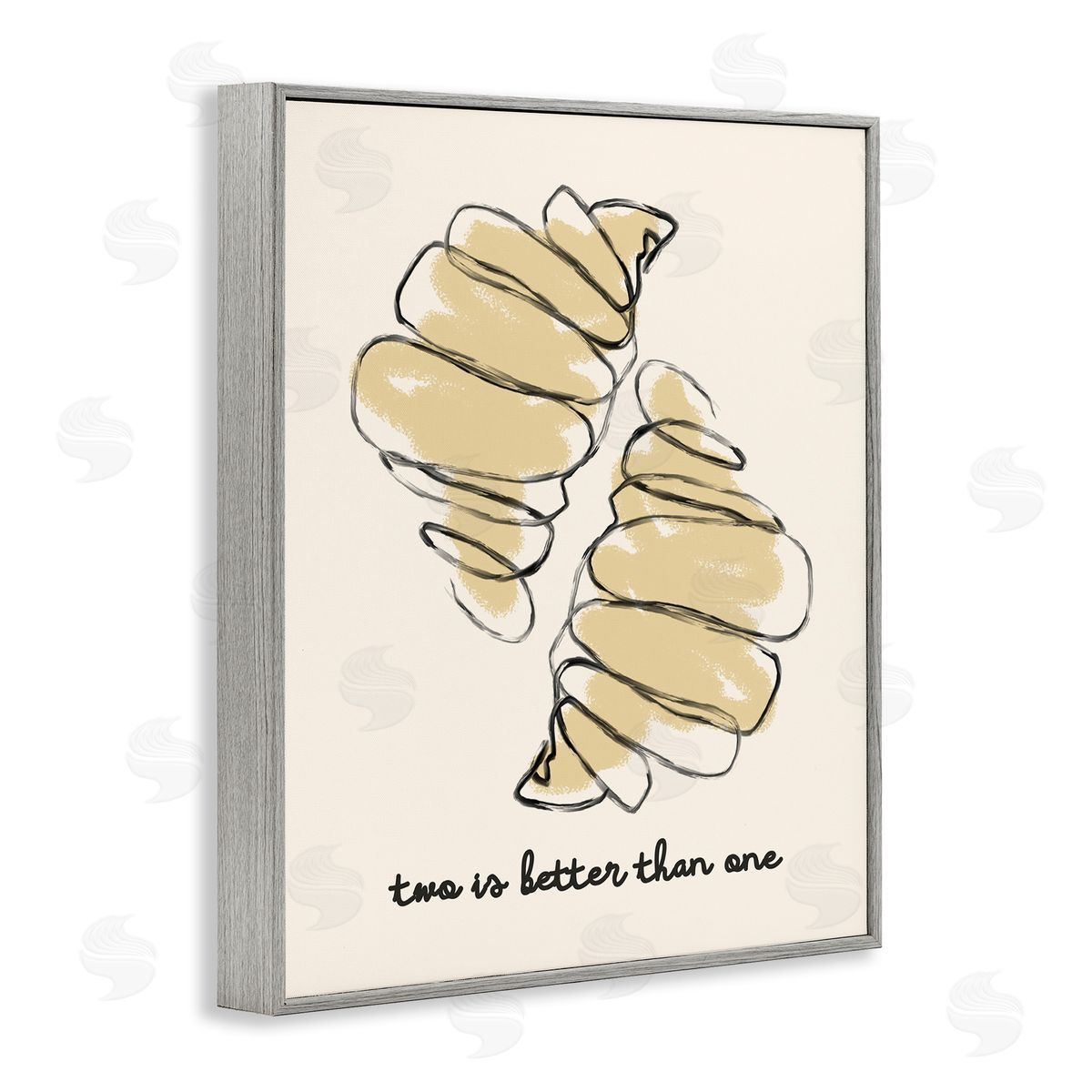Croissants with French Phrase Grey Frame Print Wall Art, Home Decor by Stupell Studio