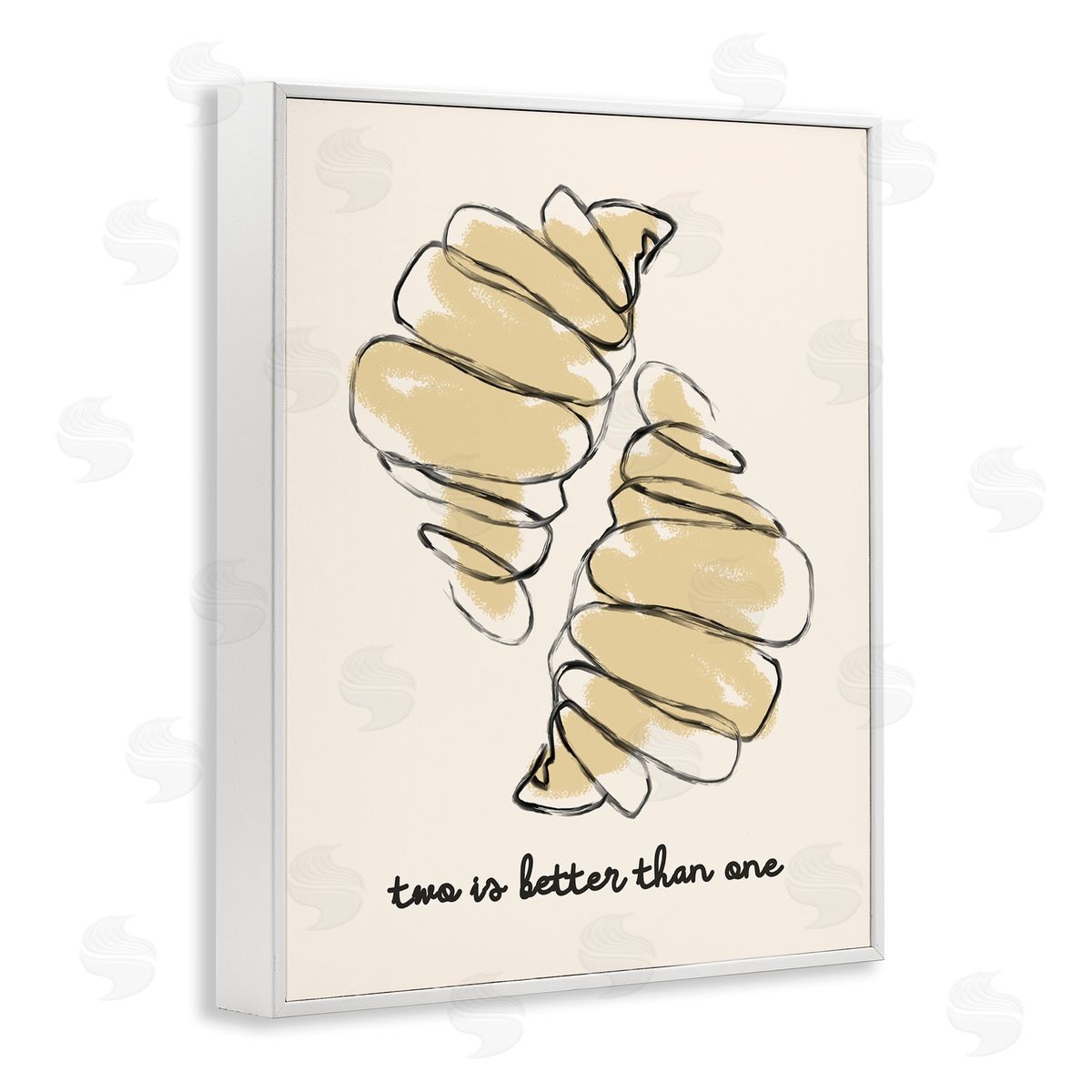 Croissants with French Phrase White Frame Print Wall Art, Home Decor by Stupell Studio