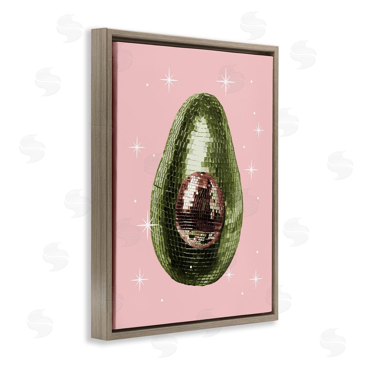 Luminous Disco Avocado Brown Floating Frame Canvas Wall Art, Home Decor by Stupell Studio
