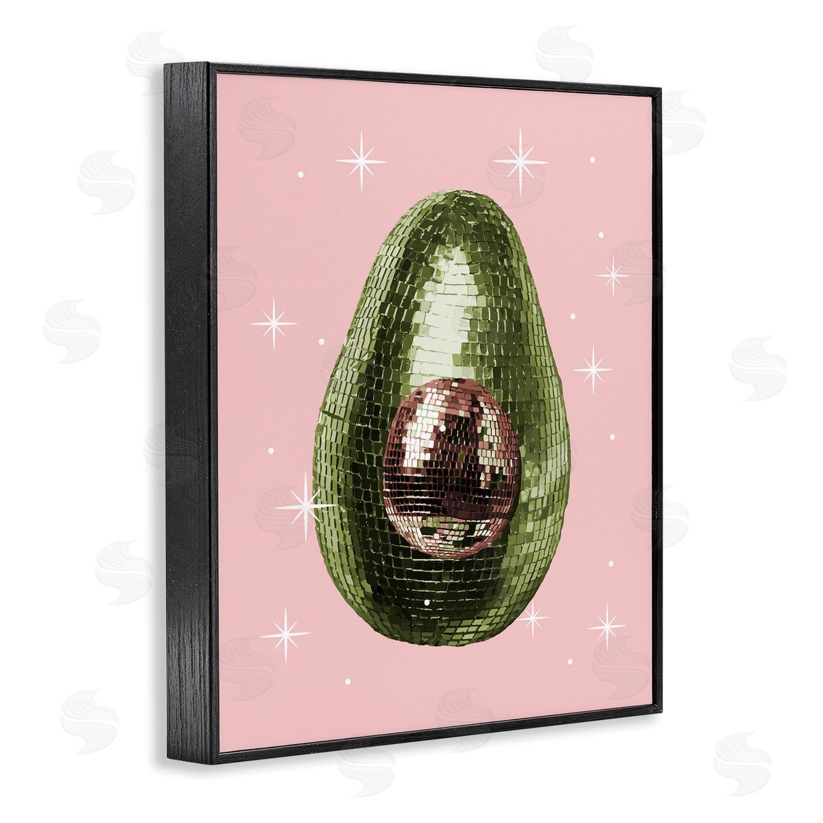 Luminous Disco Avocado Black Frame Print Wall Art, Home Decor by Stupell Studio