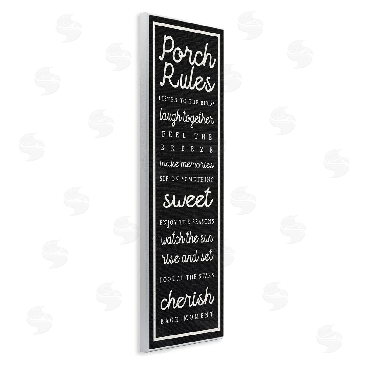 Porch Rules on Black Wood Plaque Wall Art, Home Decor by Stupell Studio