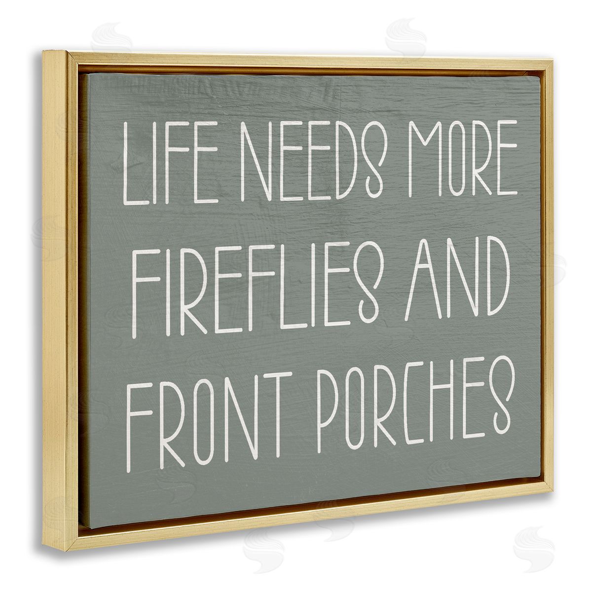 Fireflies & Front Porches Gold Floating Frame Canvas Wall Art, Home Decor by Stupell Studio