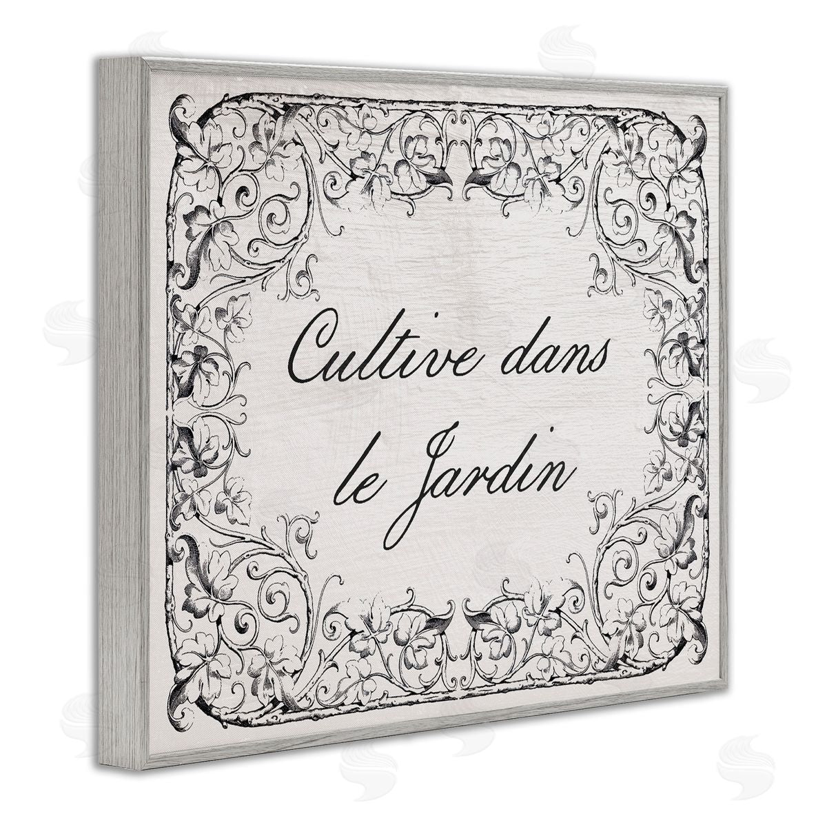 Vintage Cultivate In Garden Grey Frame Print Wall Art, Home Decor by Stupell Studio