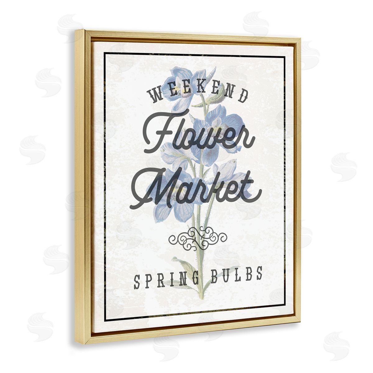 Weekend Flower Market Gold Floating Frame Canvas Wall Art, Home Decor by Stupell Studio