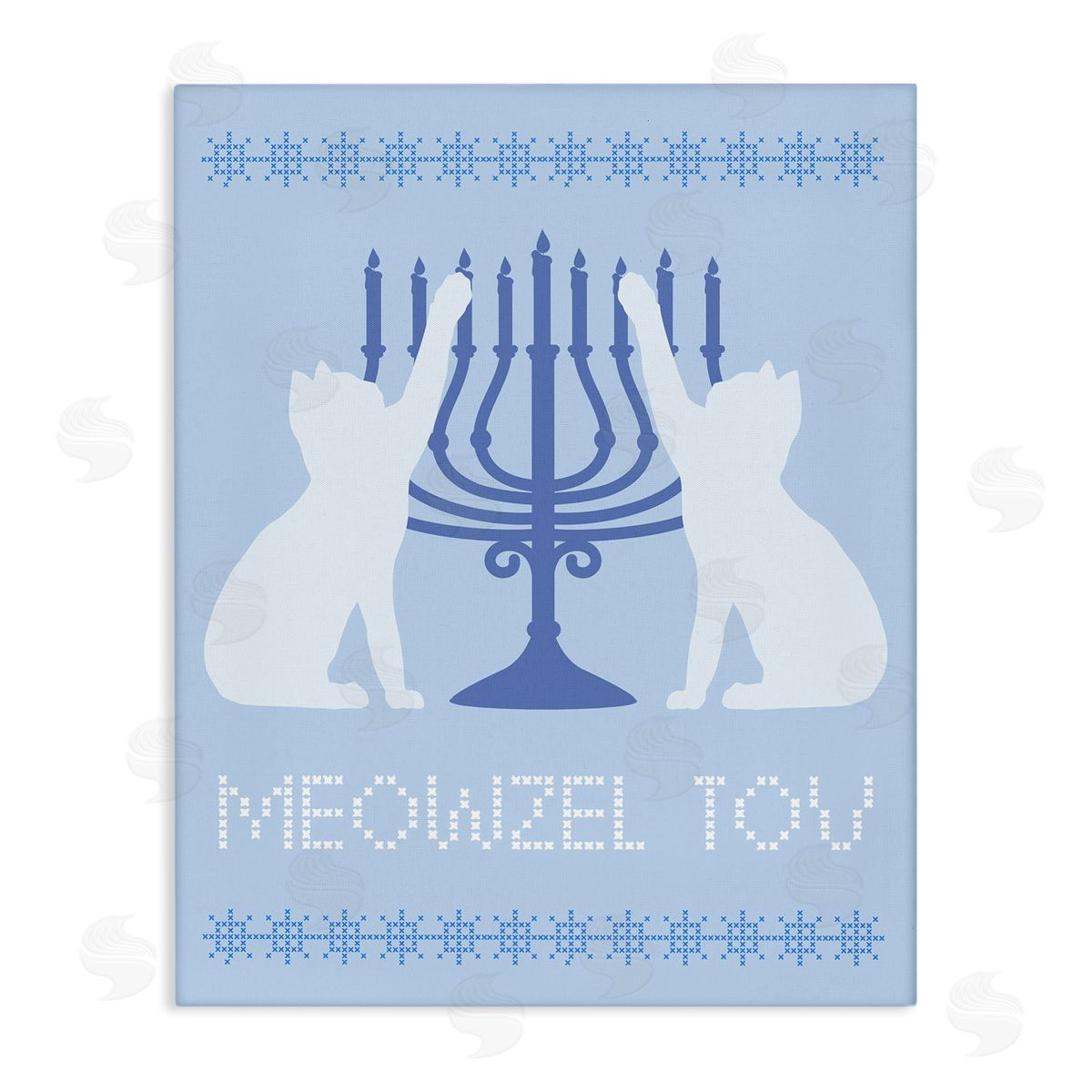 Meowzel Tov Hanukkah Cats Canvas Wall Art, Home Decor by Stupell Studio