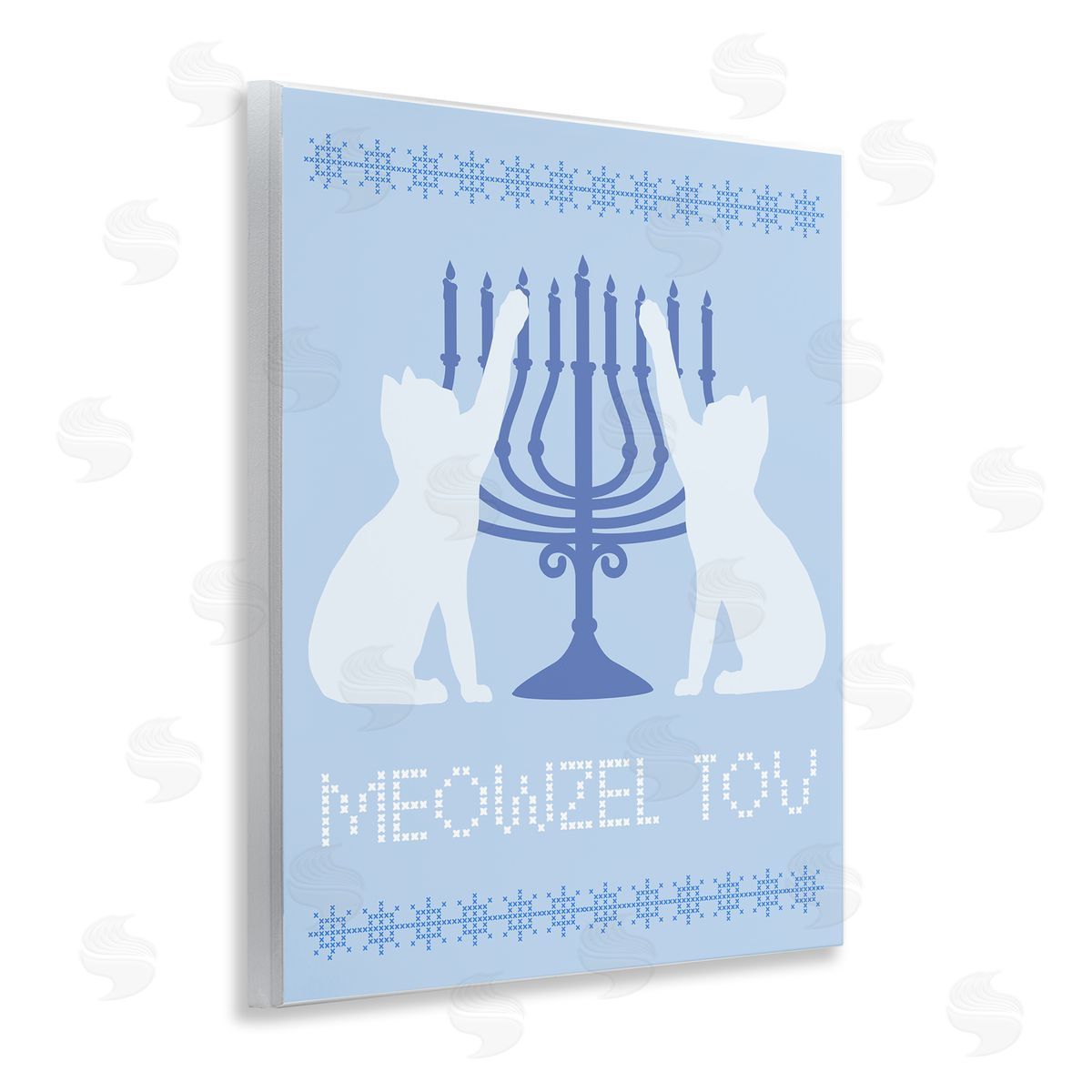 Meowzel Tov Hanukkah Cats Wood Plaque Wall Art, Home Decor by Stupell Studio