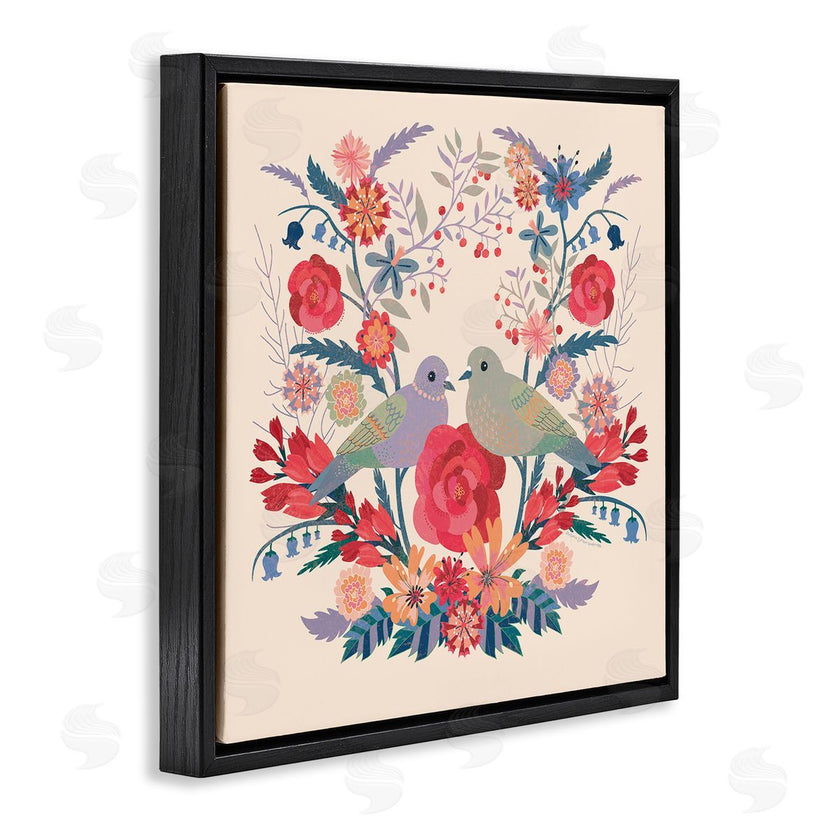 Verbrugge Watercolor | Symmetrical Folk Flowers & Birds