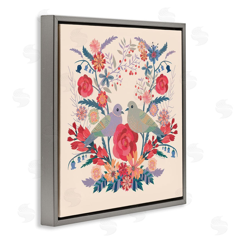 Verbrugge Watercolor | Symmetrical Folk Flowers & Birds