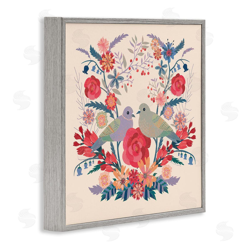 Verbrugge Watercolor | Symmetrical Folk Flowers & Birds