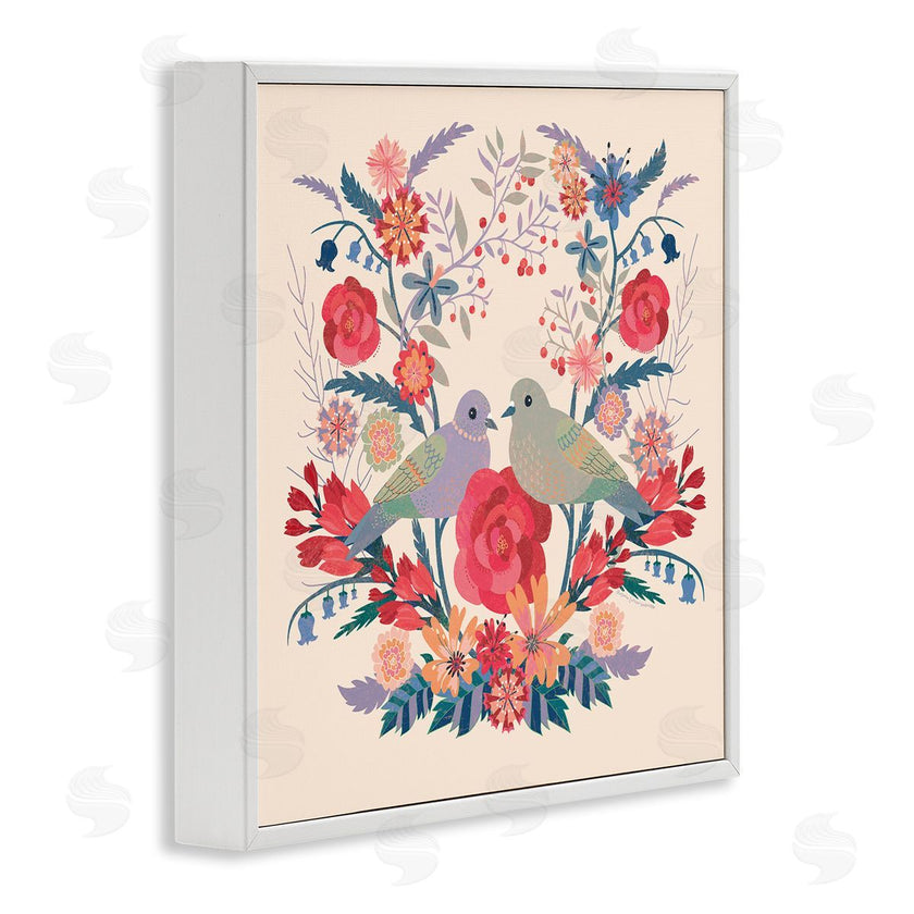 Verbrugge Watercolor | Symmetrical Folk Flowers & Birds