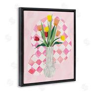 Ziwei Li | Yellow Tulip Vase on Checkered