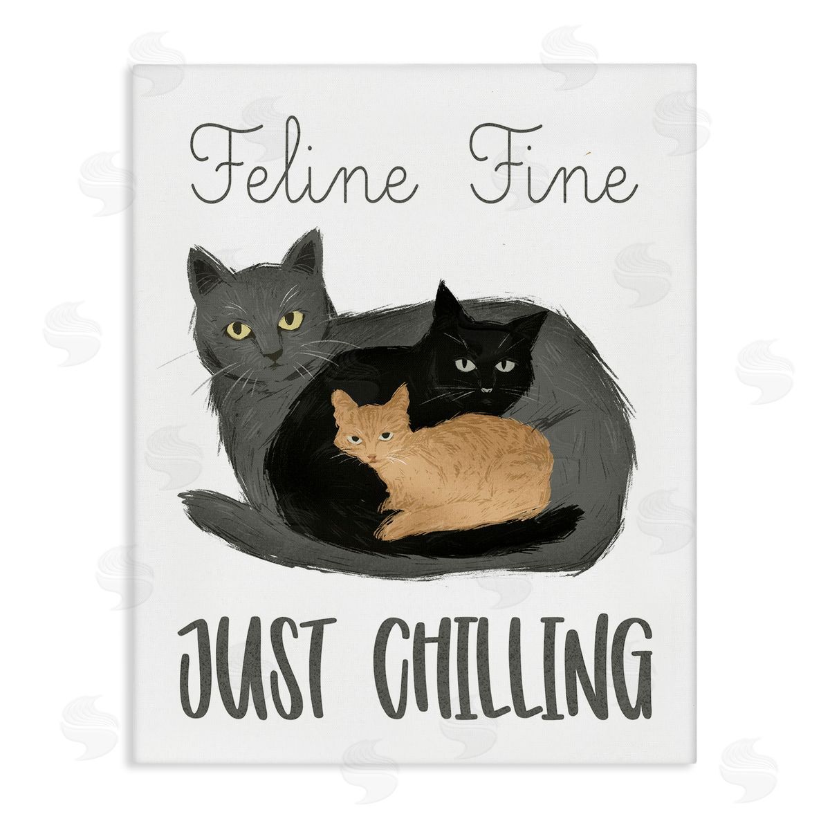 Feline Fine Just Chilling Canvas Wall Art, Home Decor by Ziwei Li