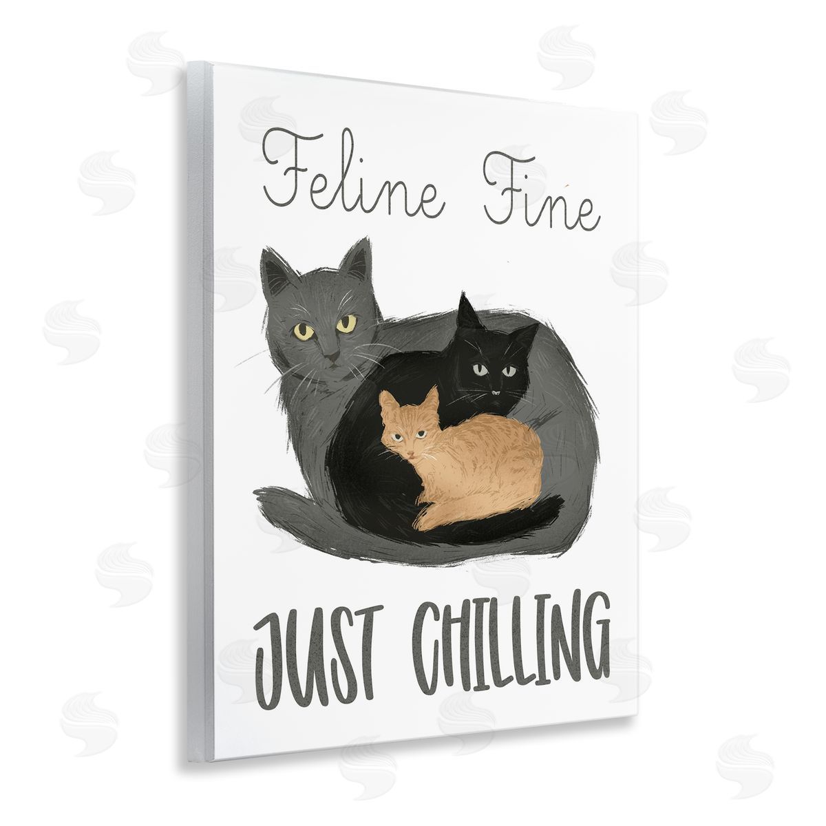 Feline Fine Just Chilling Wood Plaque Wall Art, Home Decor by Ziwei Li