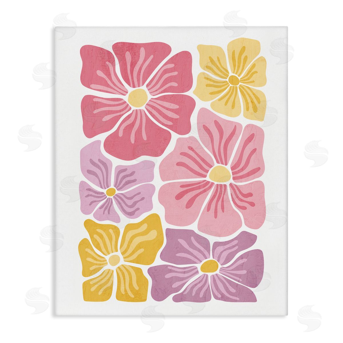 Pastel Hued Flower Blossoms Canvas Wall Art, Home Decor by Kim Allen