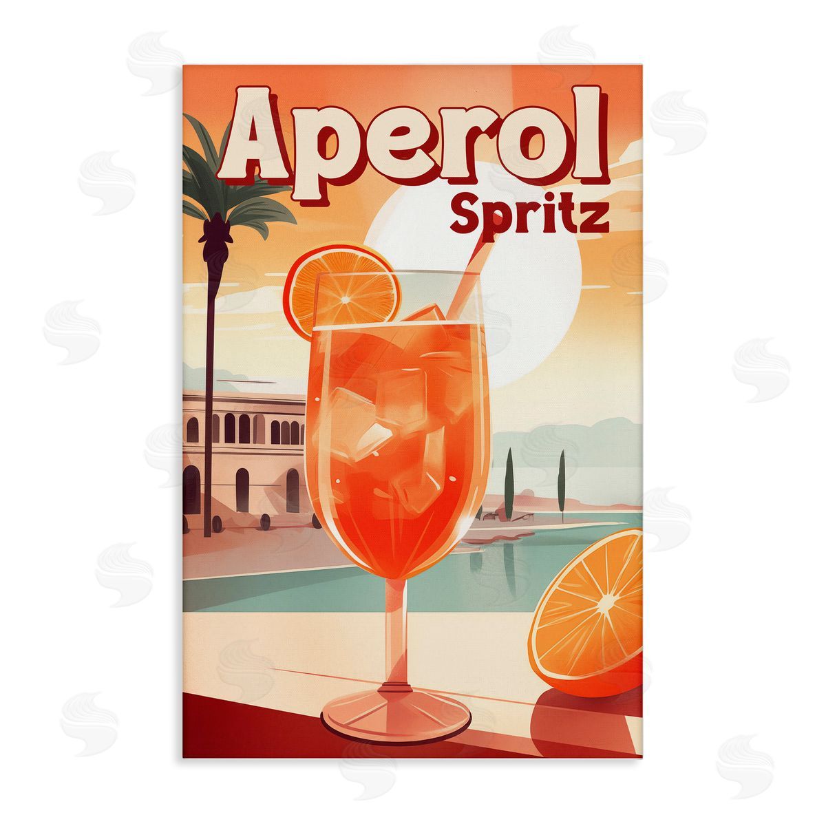Bright Tropical Aperol Spritz Canvas Wall Art, Home Decor by Andreas Magnusson