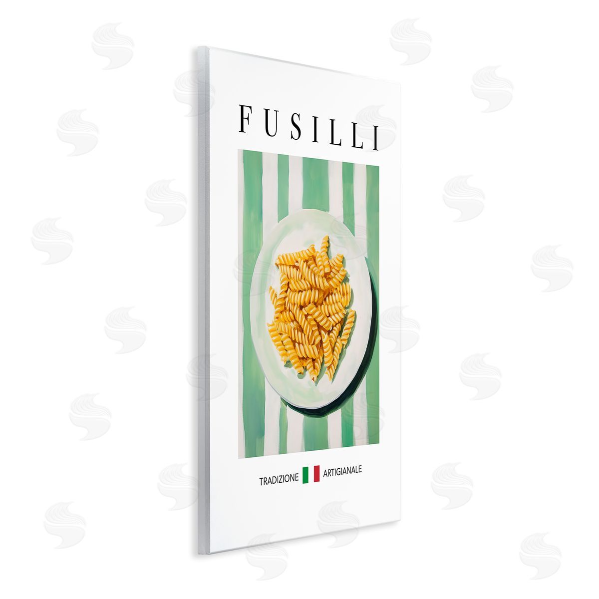 Traditional Fusilli Pasta Wood Plaque Wall Art, Home Decor by Andreas Magnusson