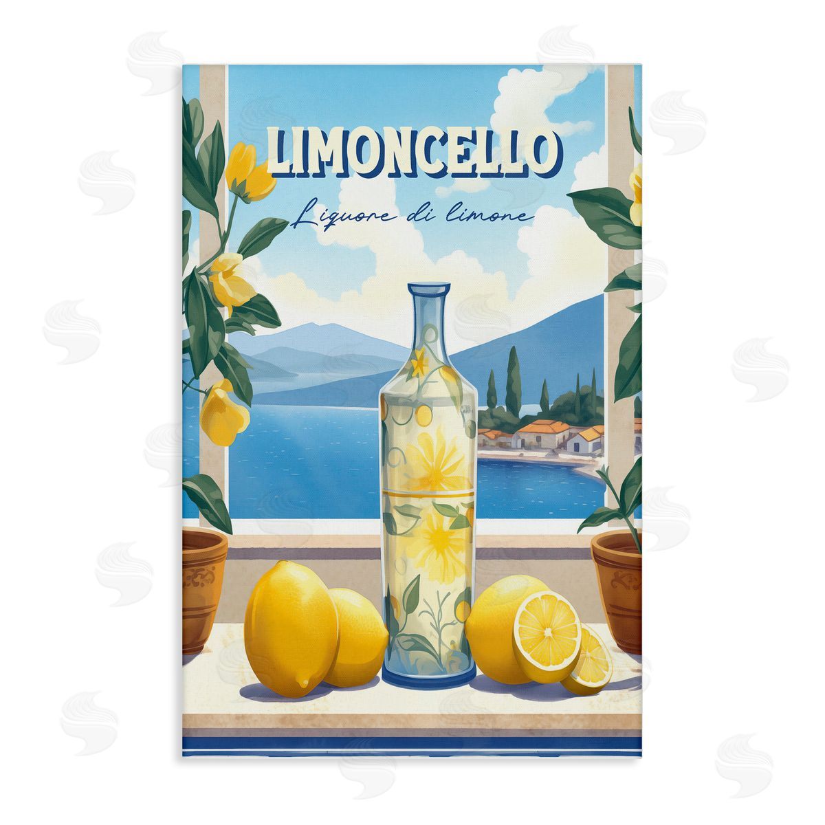 Limoncello Coastal View Canvas Wall Art, Home Decor by Andreas Magnusson