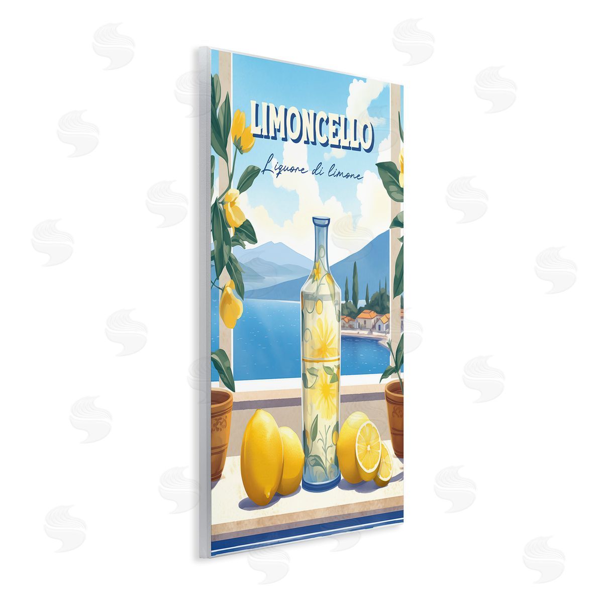 Limoncello Coastal View Wood Plaque Wall Art, Home Decor by Andreas Magnusson
