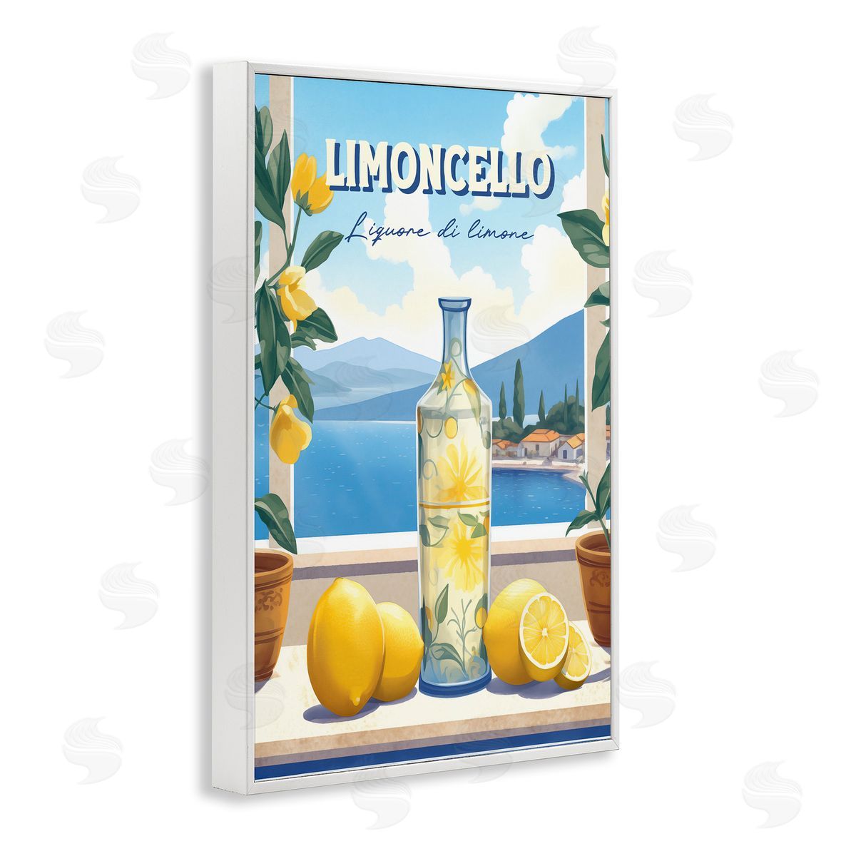 Limoncello Coastal View White Frame Print Wall Art, Home Decor by Andreas Magnusson