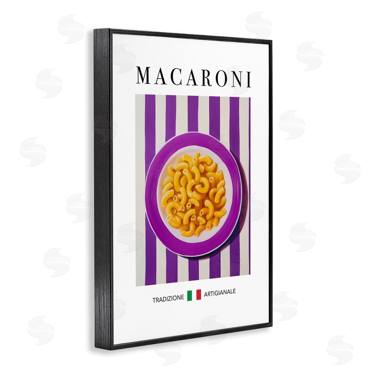 Traditional Macaroni Pasta Black Frame Print Wall Art, Home Decor by Andreas Magnusson