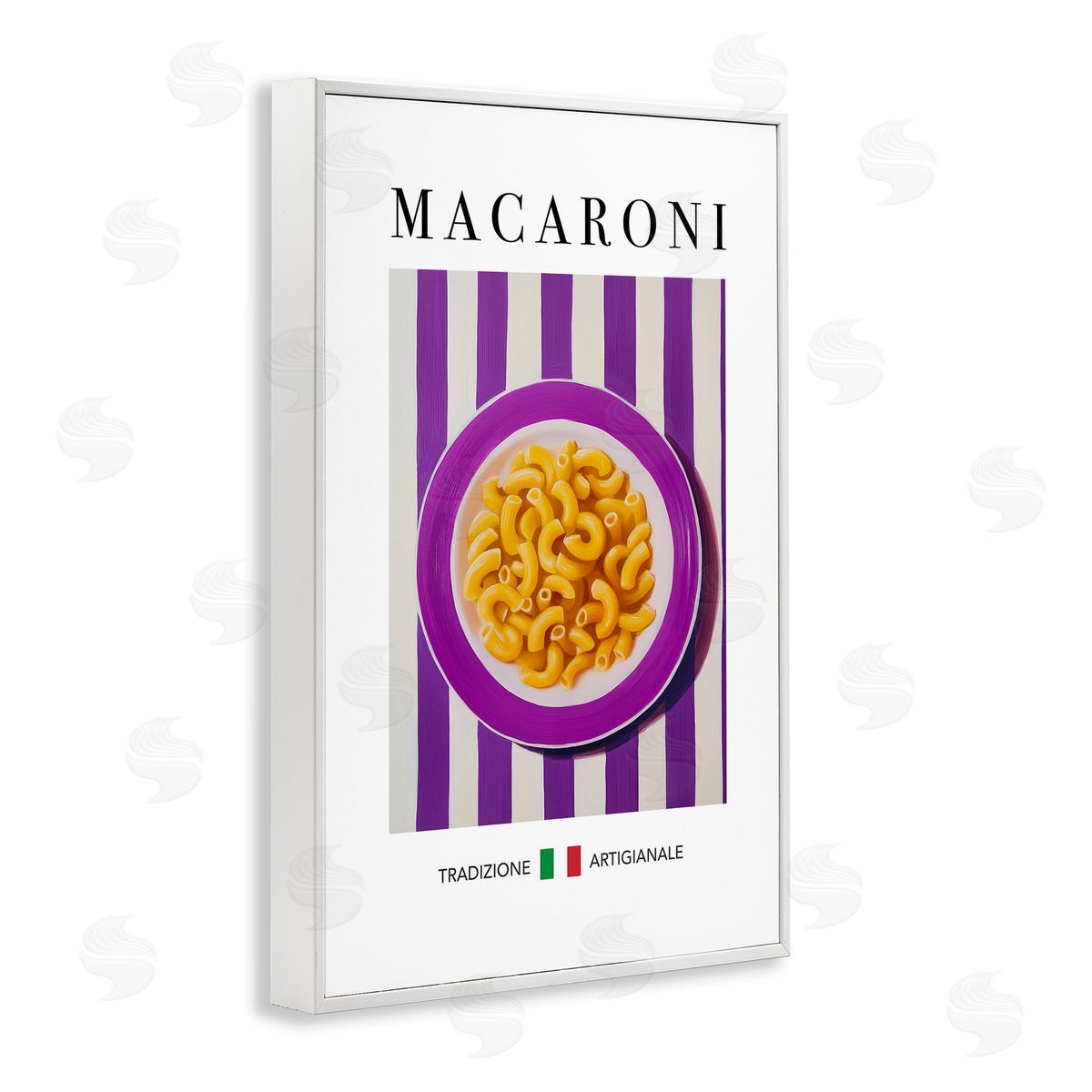 Traditional Macaroni Pasta White Frame Print Wall Art, Home Decor by Andreas Magnusson