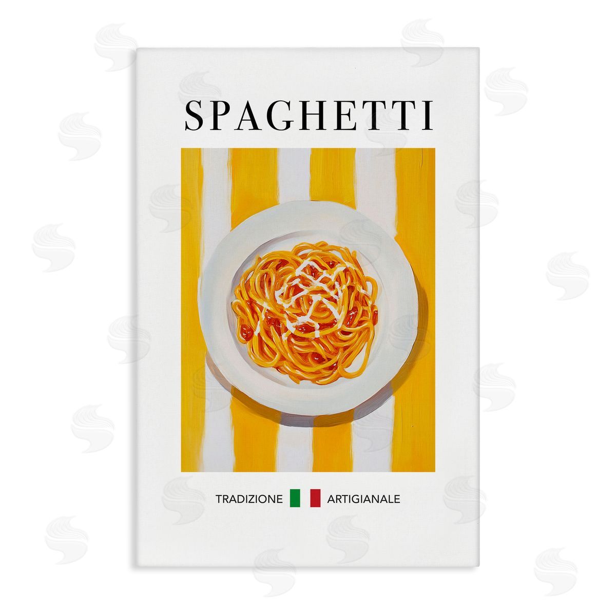 Traditional Spaghetti Pasta Canvas Wall Art, Home Decor by Andreas Magnusson